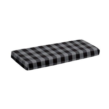 Grey And Black Check Pattern Print Piano Keyboard Cover