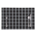 Grey And Black Check Pattern Print Placemat
