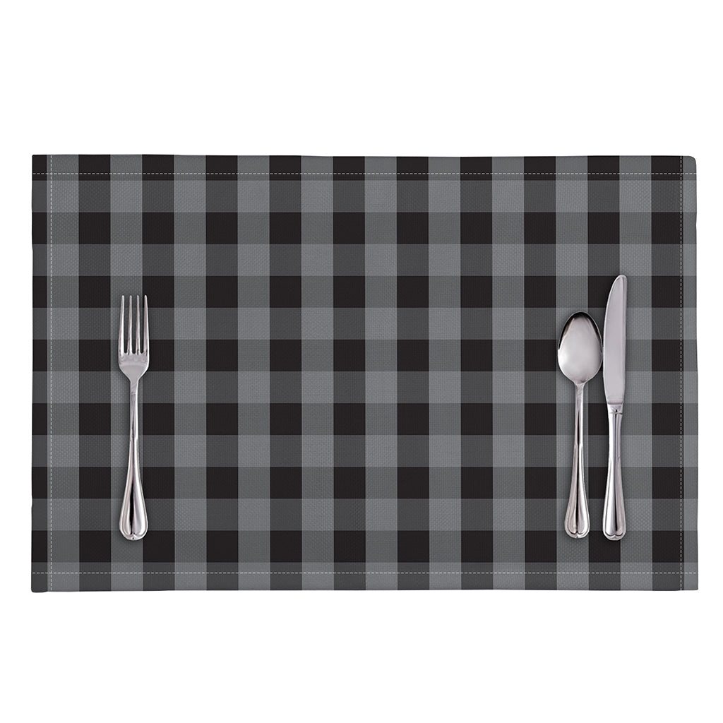 Grey And Black Check Pattern Print Placemat