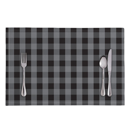 Grey And Black Check Pattern Print Placemat