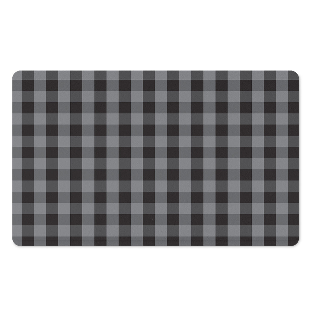 Grey And Black Check Pattern Print Polyester Doormat