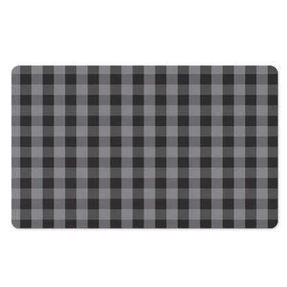 Grey And Black Check Pattern Print Polyester Doormat