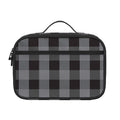 Grey And Black Check Pattern Print Portable Lunch Bag
