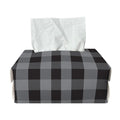 Grey And Black Check Pattern Print Rectangle Tissue Box Cover