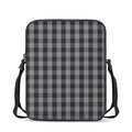 Grey And Black Check Pattern Print Rectangular Crossbody Bag