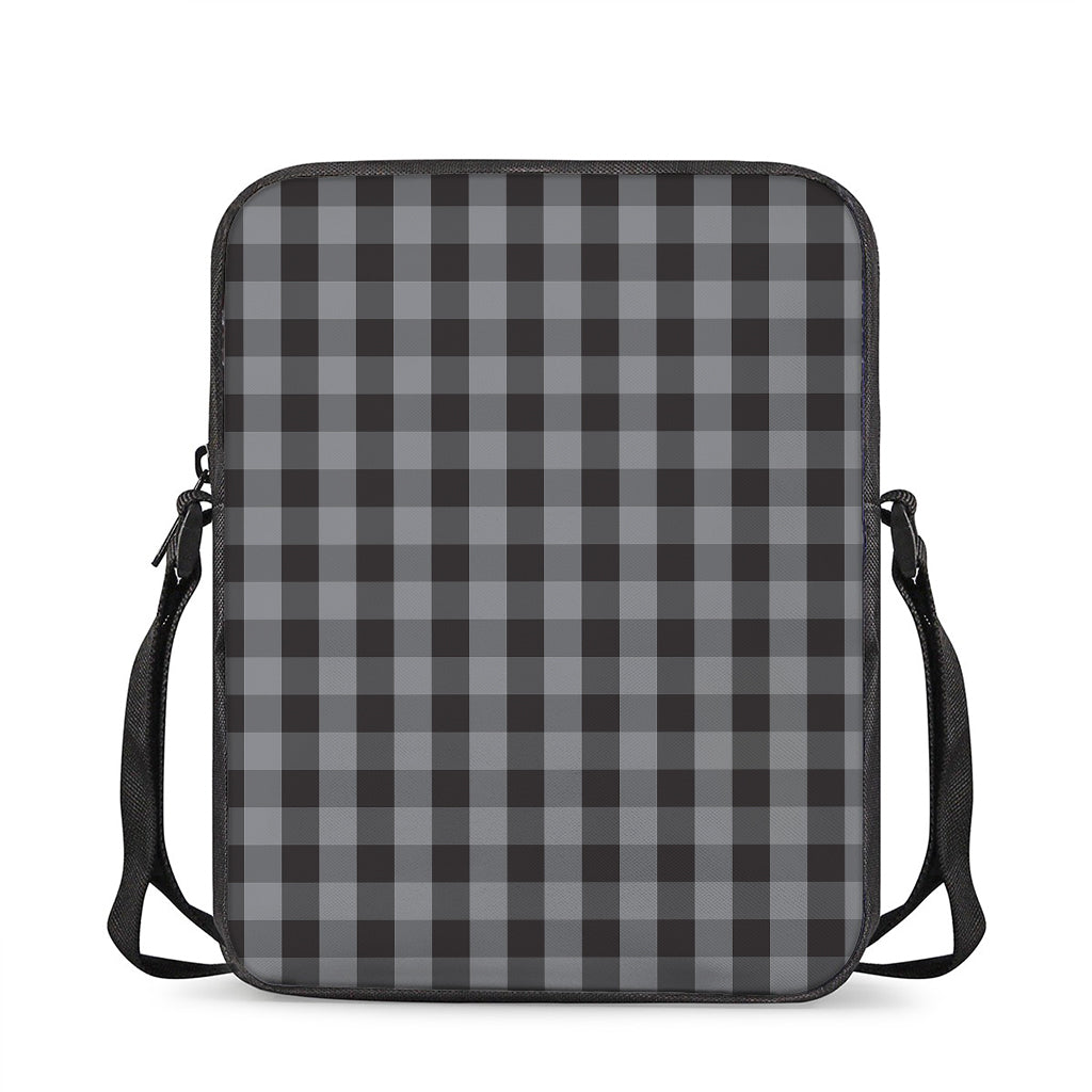 Grey And Black Check Pattern Print Rectangular Crossbody Bag