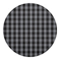 Grey And Black Check Pattern Print Round Blanket