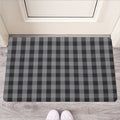 Grey And Black Check Pattern Print Rubber Doormat