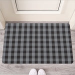 Grey And Black Check Pattern Print Rubber Doormat