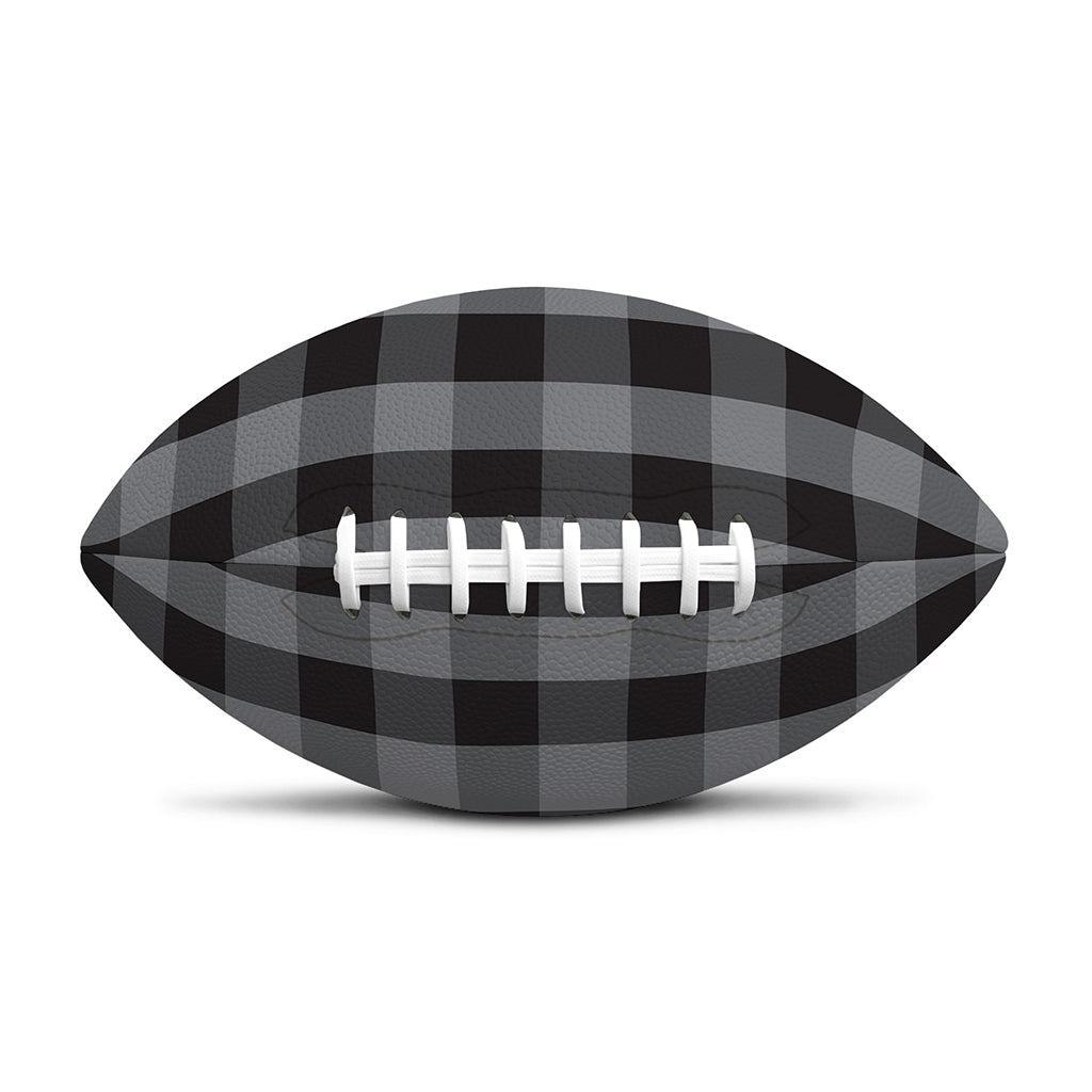 Grey And Black Check Pattern Print Rugby Ball