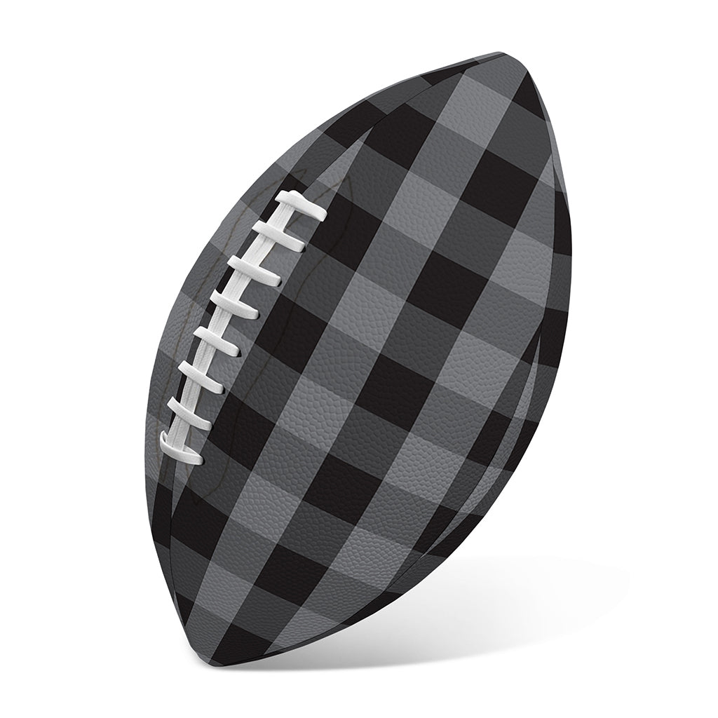 Grey And Black Check Pattern Print Rugby Ball