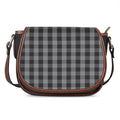 Grey And Black Check Pattern Print Saddle Bag