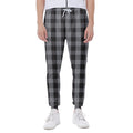 Grey And Black Check Pattern Print Joggers
