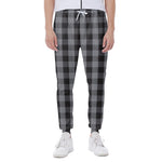 Grey And Black Check Pattern Print Scuba Joggers