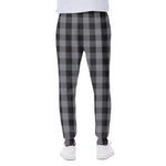 Grey And Black Check Pattern Print Scuba Joggers