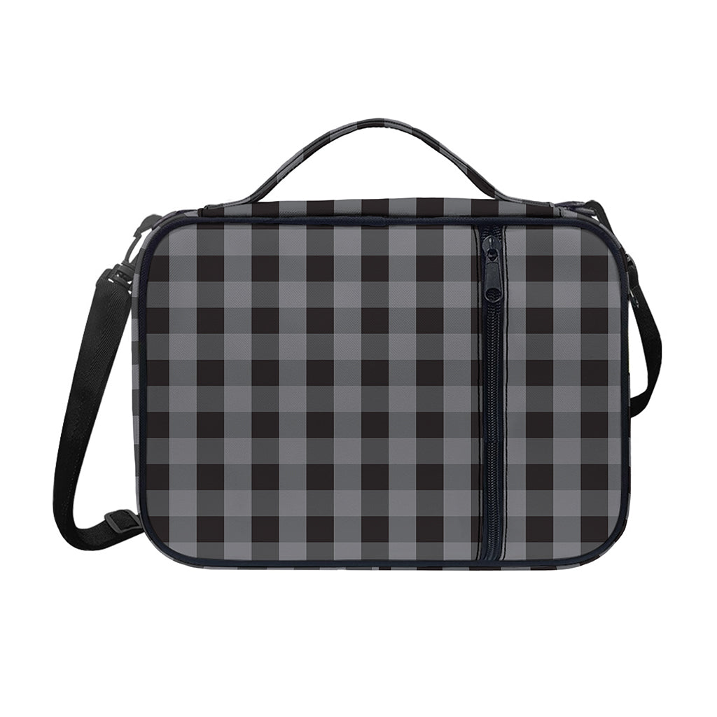 Grey And Black Check Pattern Print Shoulder Strap Bible Bag