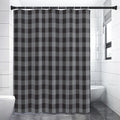 Grey And Black Check Pattern Print Shower Curtain
