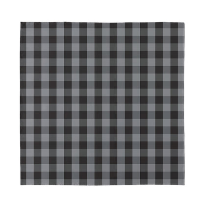 Grey And Black Check Pattern Print Silk Bandana