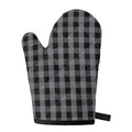Grey And Black Check Pattern Print Single Oven Mitt