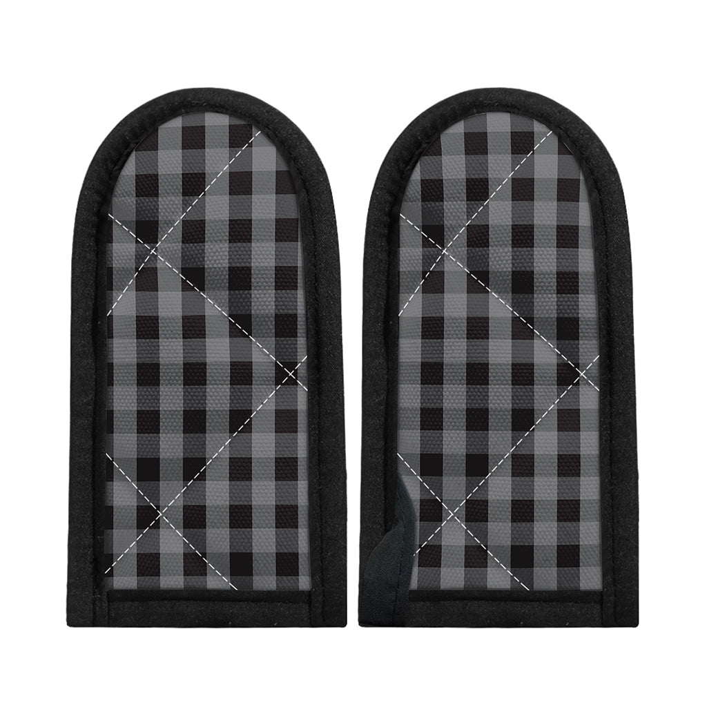 Grey And Black Check Pattern Print Skillet Handle Cover