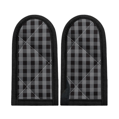 Grey And Black Check Pattern Print Skillet Handle Cover