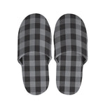 Grey And Black Check Pattern Print Slippers