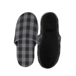 Grey And Black Check Pattern Print Slippers