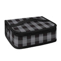 Grey And Black Check Pattern Print Small Lunch Bag