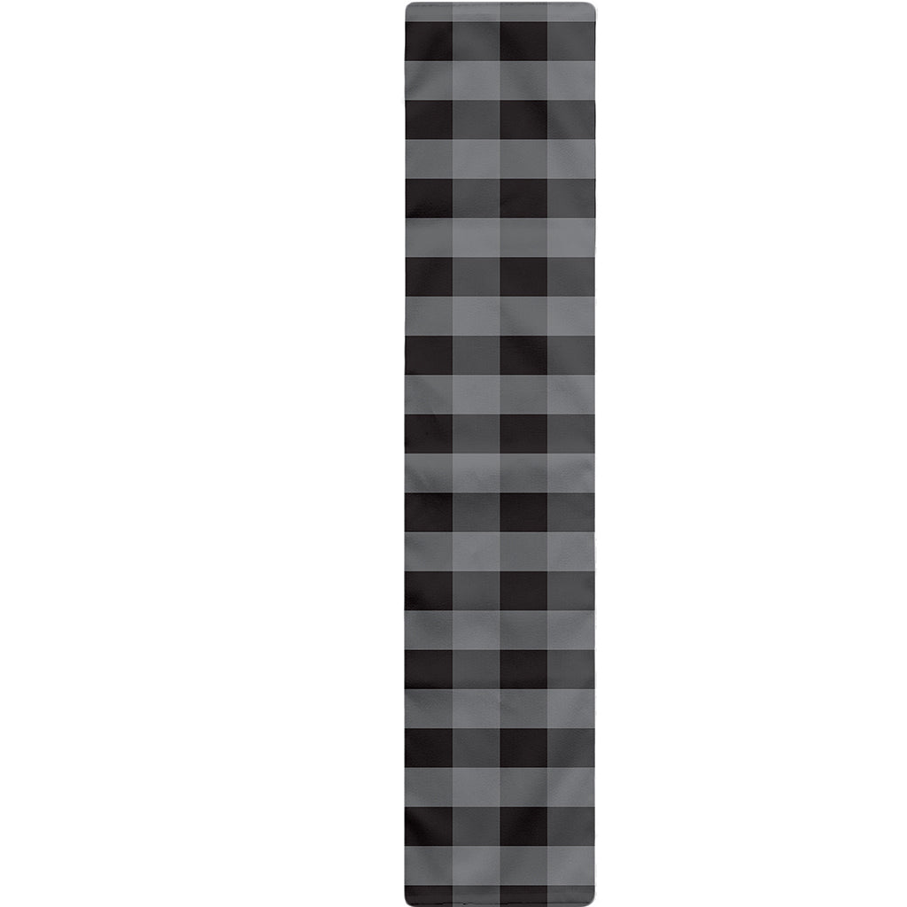 Grey And Black Check Pattern Print Table Runner