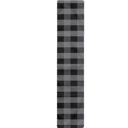 Grey And Black Check Pattern Print Table Runner