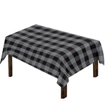 Grey And Black Check Pattern Print Tablecloth