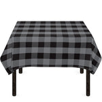 Grey And Black Check Pattern Print Tablecloth