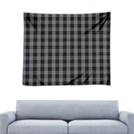 Grey And Black Check Pattern Print Tapestry