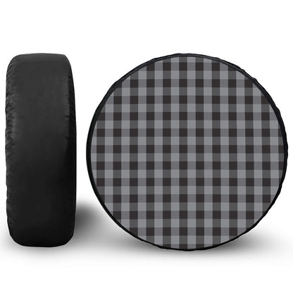 Grey And Black Check Pattern Print Tire Cover