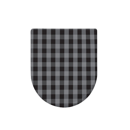 Grey And Black Check Pattern Print Toilet Lid Cover