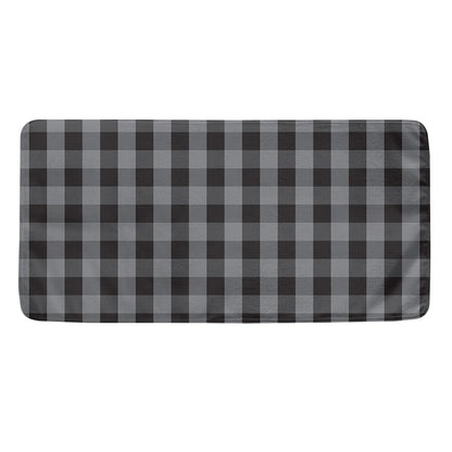 Grey And Black Check Pattern Print Towel