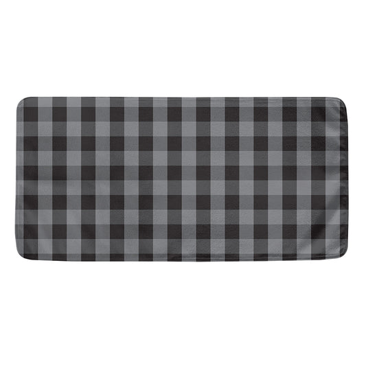 Grey And Black Check Pattern Print Towel