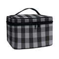 Grey And Black Check Pattern Print Travel Makeup Bag