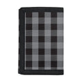 Grey And Black Check Pattern Print Trifold Wallet