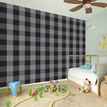 Grey And Black Check Pattern Print Wall Sticker