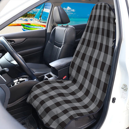 Grey And Black Check Pattern Print Waterproof Car Seat Cover