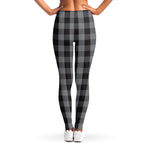 Grey And Black Check Pattern Print Women's Leggings
