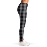 Grey And Black Check Pattern Print Women's Leggings