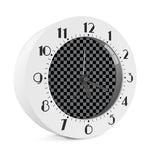 Grey And Black Checkered Pattern Print Alarm Clock