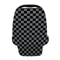 Grey And Black Checkered Pattern Print Baby Seat Cover