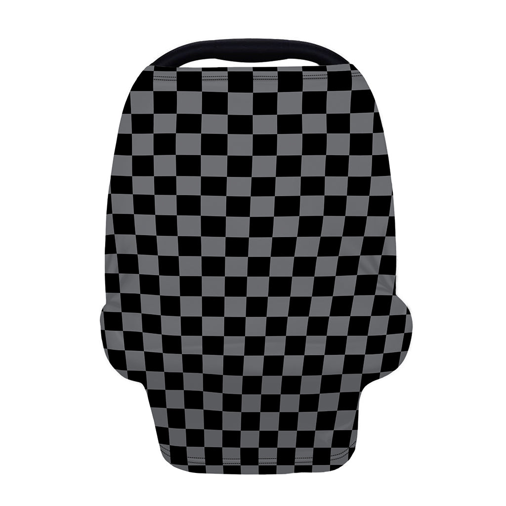 Grey And Black Checkered Pattern Print Baby Seat Cover