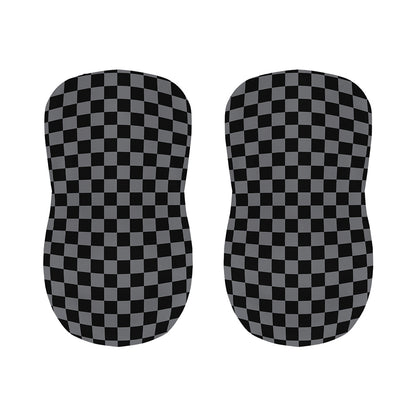 Grey And Black Checkered Pattern Print Bar Stool Covers