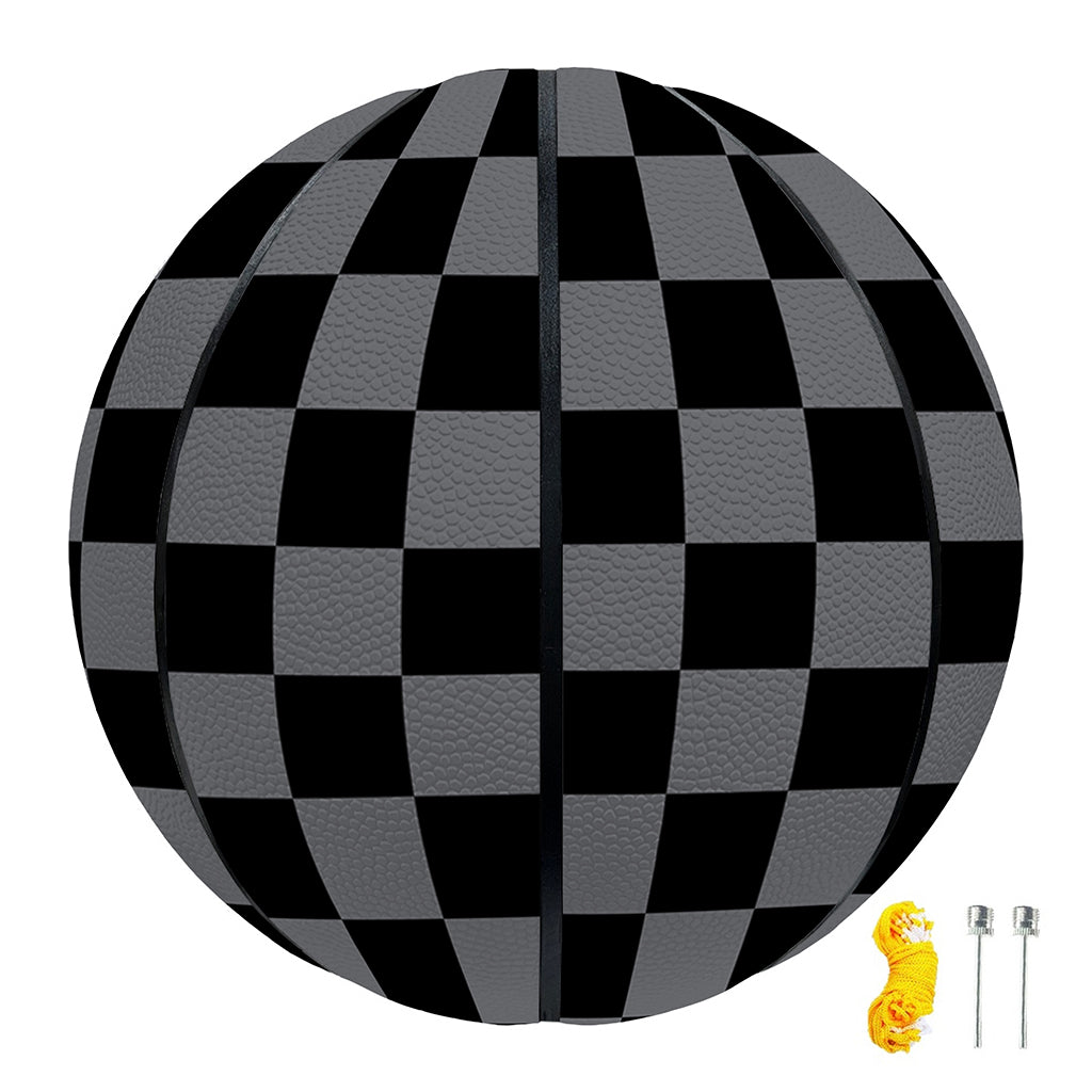 Grey And Black Checkered Pattern Print Basketball