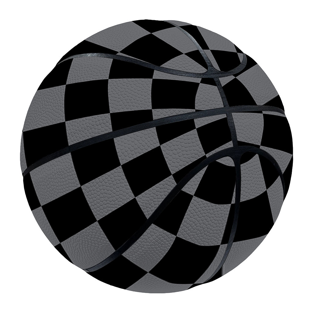 Grey And Black Checkered Pattern Print Basketball