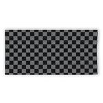 Grey And Black Checkered Pattern Print Beach Towel